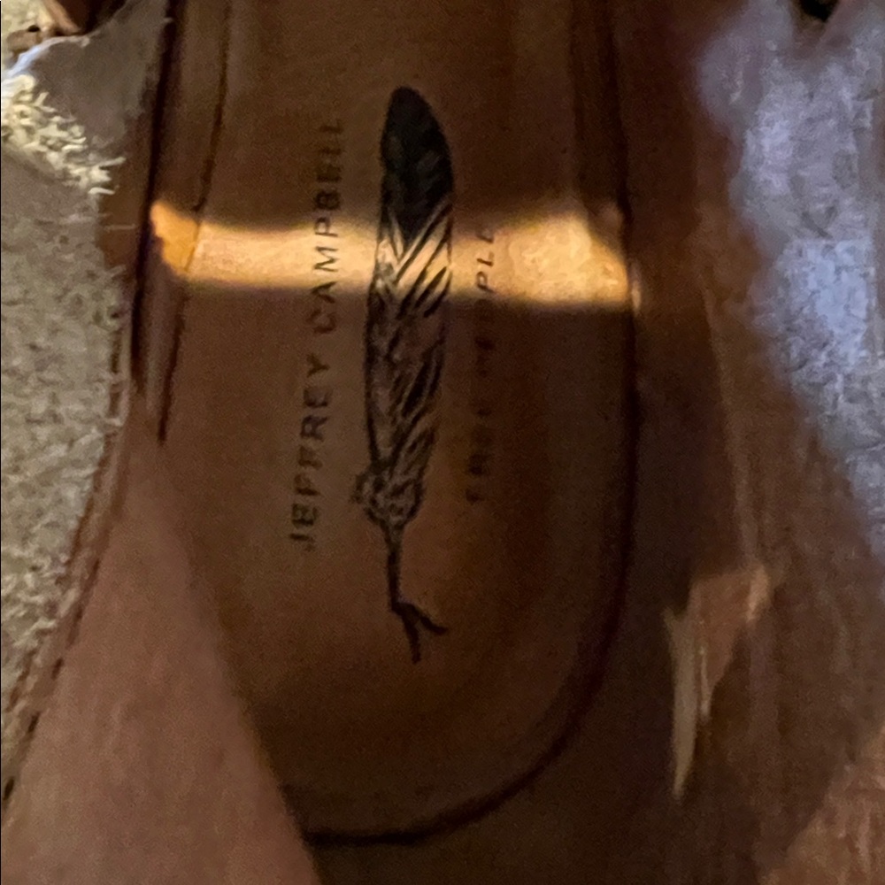 Jeffrey Campbell Tan Lace-Up Peep Toe Boots - Picture 8 of 9
